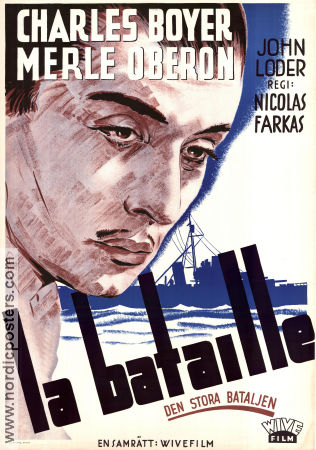 La bataille 1933 poster Charles Boyer Merle Oberon Annabella Nicolas Farkas Krig