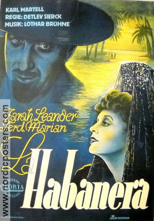 La Habanera 1937 poster Zarah Leander Ferdinand Marian Karl Martell Douglas Sirk Filmbolag: UFA