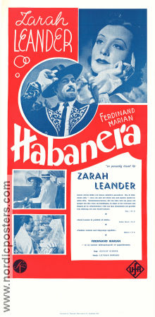 La Habanera 1937 poster Zarah Leander Ferdinand Marian Karl Martell Douglas Sirk Filmbolag: UFA