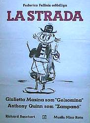 La strada 1954 poster Giulietta Masina Anthony Quinn Richard Basehart Federico Fellini