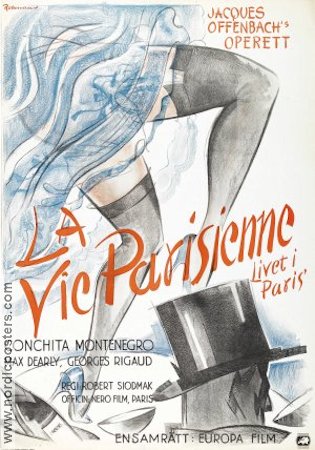 La Vie Parisienne 1936 poster Conchita Montenegro Musik: Jacques Offenbach