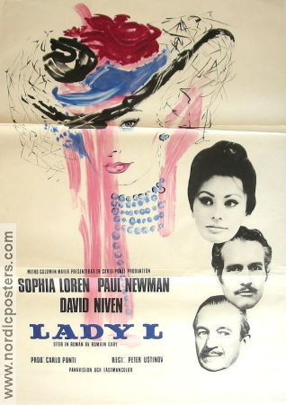 Lady L 1966 poster Sophia Loren Paul Newman David Niven Konstaffischer