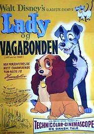 Lady och Lufsen 1955 poster Barbara Luddy Clyde Geronimi Animerat Mat och dryck