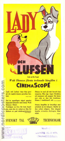 Lady och Lufsen 1955 poster Barbara Luddy Clyde Geronimi Animerat Mat och dryck