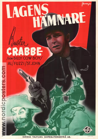 Lagens hämnare 1943 poster Buster Crabbe Al St John Frances Gladwin Sam Newfield Eric Rohman art