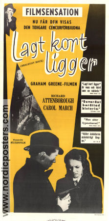 Lagt kort ligger 1948 poster Richard Attenborough Carol March John Boulting Text: Graham Greene