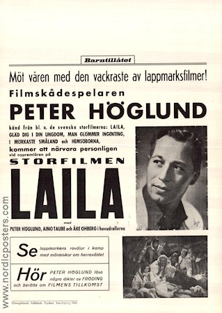 Laila 1937 poster Aino Taube Åke Ohberg Peter Höglund George Schneevoigt