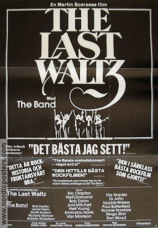 The Last Waltz 1979 poster The Band Martin Scorsese Rock och pop Dokumentärer