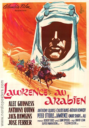 Lawrence av Arabien 1962 poster Alec Guinness Anthony Quinn Peter O´Toole Omar Sharif David Lean