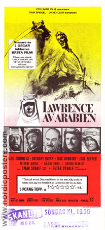 Lawrence av Arabien 1962 poster Alec Guinness Anthony Quinn Peter O´Toole Omar Sharif David Lean