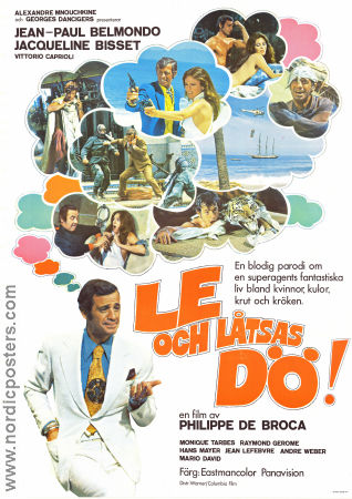 Le och låtsas dö 1973 poster Jean-Paul Belmondo Philippe de Broca