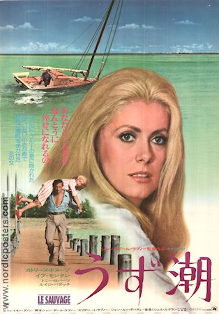 Le Sauvage 1975 poster Catherine Deneuve Yves Montand