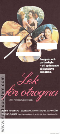 Lek för otrogna 1972 poster Pierre Rousseau Daniele Vlaminck Sophie Cnudde Jean Desvilles