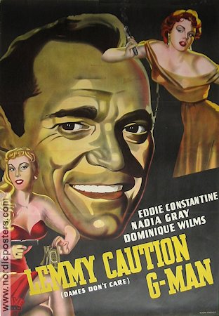 Lemmy Caution G-Man 1954 poster Eddie Constantine Damer