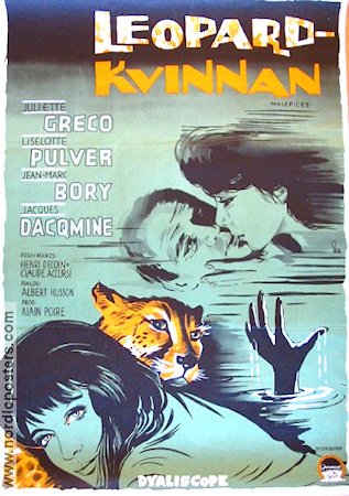 Leopardkvinnan 1962 poster Juliette Greco Liselotte Pulver