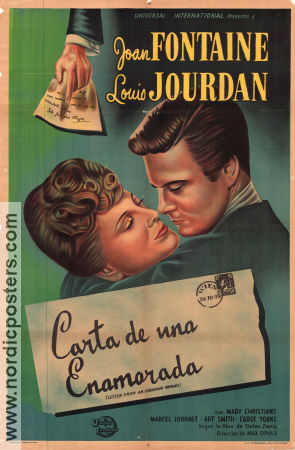 Letter From an Unknown Woman 1948 poster Joan Fontaine Louis Jourdan Max Ophüls Affischen från: Argentine