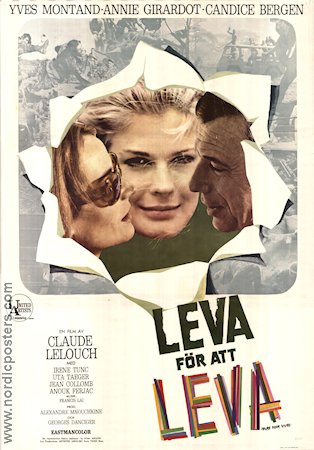 Leva för att leva 1967 poster Yves Montand Annie Girardot Candice Bergen Claude Lelouch