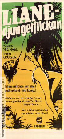 Liane djungelflickan 1956 poster Marion Michael Hardy Krüger Irene Galtger Eduard von Borsody Hitta mer: Tarzan Damer