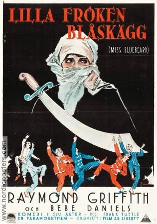 Lilla fröken Blåskägg 1925 poster Raymond Griffith Bebe Daniels Frank Tuttle Svärd och sandal Eric Rohman art