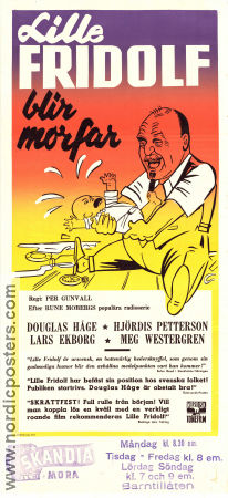 Lille Fridolf blir morfar 1958 poster Douglas Håge Hjördis Petterson Lars Ekborg Meg Westergren Från serier