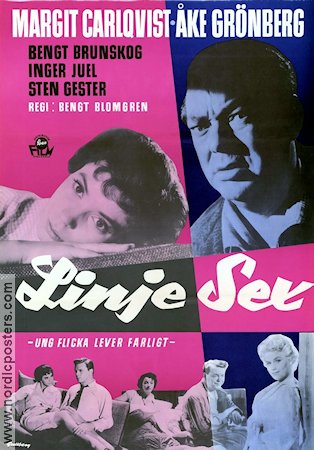 Linje sex 1958 poster Margit Carlqvist Åke Grönberg Bengt Blomgren