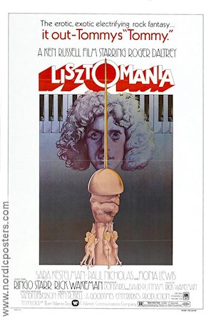 Lisztomania 1975 poster Roger Daltrey Ringo Starr Rick Wakeman Ken Russell Rock och pop