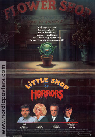 Little Shop of Horrors 1986 poster Rick Moranis Ellen Greene Steve Martin Frank Oz Blommor och växter Musikaler