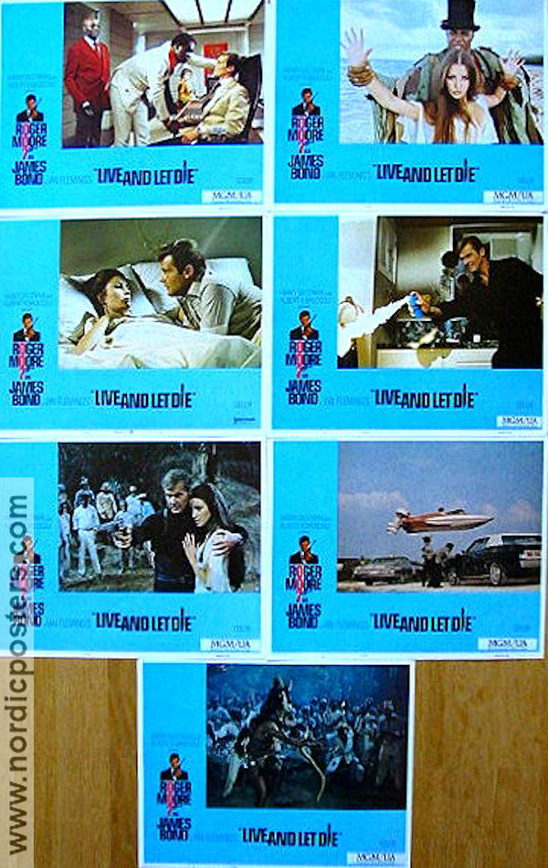 Live and Let Die 1973 lobbykort Roger Moore Jane Seymour Yaphet Kotto Guy Hamilton