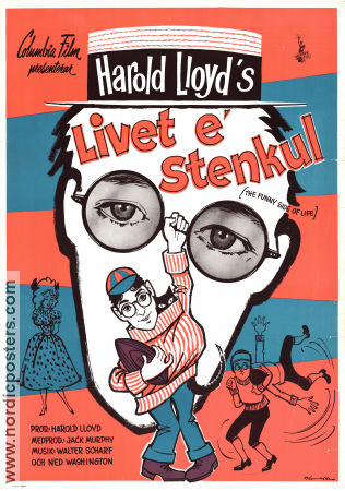 Livet e stenkul 1963 poster Harold Lloyd Harry Kerwin Glasögon Barn Dokumentärer