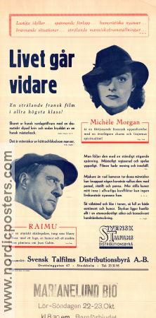 Livet går vidare 1937 poster Raimu Michele Morgan Marc Allégret