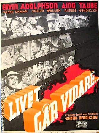 Livet går vidare 1941 poster Edvin Adolphson Aino Taube Hasse Ekman Anders Henrikson Hitta mer: Large poster