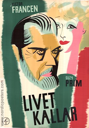 Livet kallar 1937 poster Victor Francen Suzy Prim Affischkonstnär: Birger Lundqvist