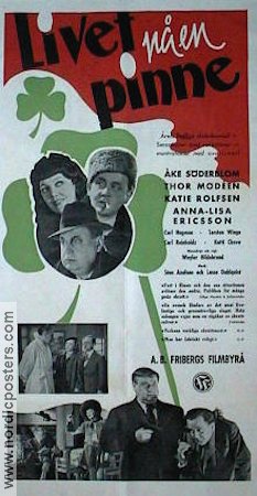 Livet på en pinne 1942 poster Thor Modéen Åke Söderblom Katie Rolfsen