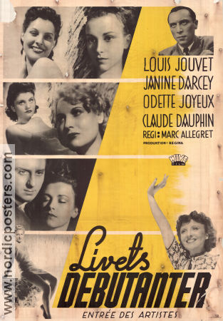 Livets debutanter 1938 poster Louis Jouvet Marc Allégret
