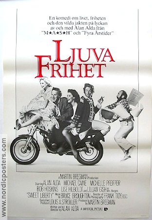 Ljuva frihet 1986 poster Michael Caine Michelle Pfeiffer Alan Alda Motorcyklar