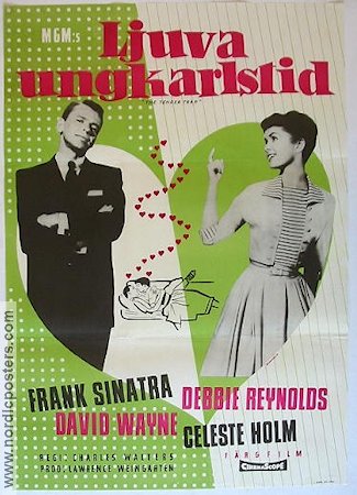 Ljuva ungkarlstid 1956 poster Frank Sinatra Debbie Reynolds David Wayne Charles Walters Musikaler