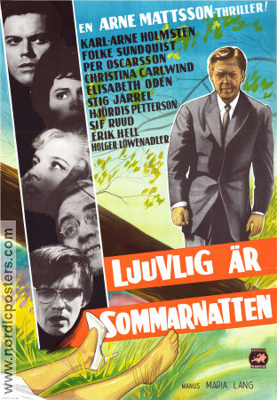 Ljuvlig är sommarnatten 1961 poster Karl-Arne Holmsten Per Oscarsson Folke Sundquist Arne Mattsson Text: Maria Lang