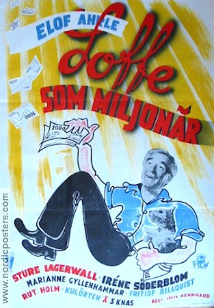 Loffe som miljonär 1948 poster Elof Ahrle Rut Holm Pengar