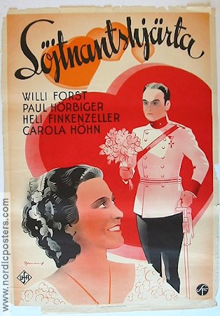 Löjtnantshjärta 1937 poster Willi Forst Carola Höhn Eric Rohman art