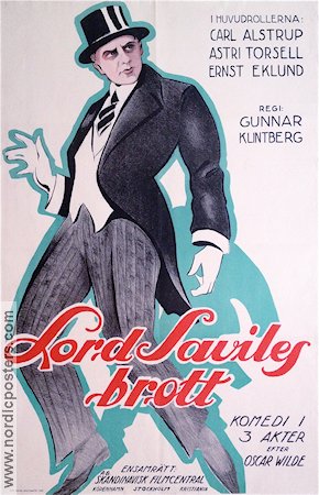 Lord Saviles brott 1922 poster Carl Alstrup Gunnar Klintberg