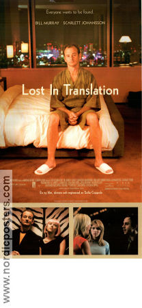 Vid köp över 400kr: Filmaffisch Lost in Translation Bill Murray Scarlett Johansson Giovanni Ribisi Sofia Coppola 2003 30x70cm