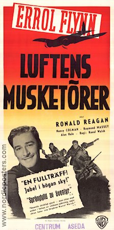 Luftens musketörer 1942 poster Errol Flynn Ronald Reagan