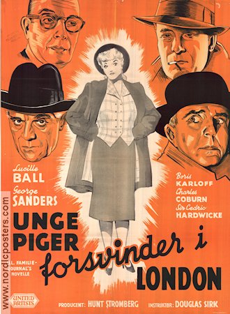 Lured 1947 poster George Sanders Lucille Ball Boris Karloff