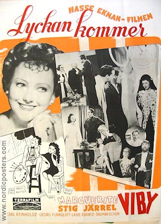 Lyckan kommer 1942 poster Marguerite Viby Stig Järrel Hasse Ekman Hitta mer: Large poster