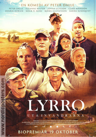 Lyrro ut och invandrarna 2018 poster Suzanne Reuter Johan Ulveson Claes Månsson Henrik Dorsin Nour El-Refai Peter Dalle