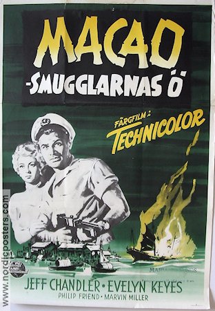 Macao smugglarnas ö 1951 poster Jeff Chandler Strand