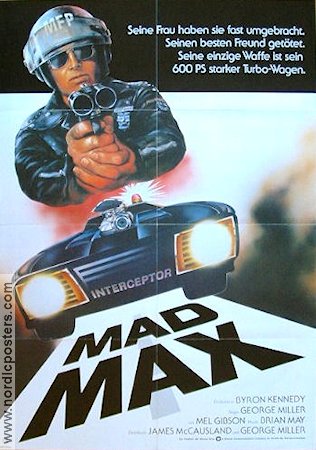 Mad Max 1980 poster Mel Gibson Filmen från: Australia
