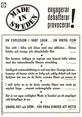 Made in Sweden 1969 poster Per Myrberg Johan Bergenstråhle Politik