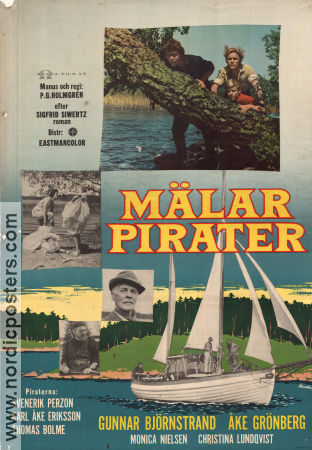 Mälarpirater 1959 poster Gunnar Björnstrand Åke Grönberg Thomas Bolme Per G Holmgren Skepp och båtar Skärgård