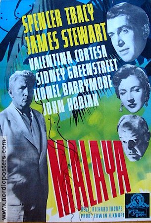 Malaya 1950 poster Spencer Tracy James Stewart